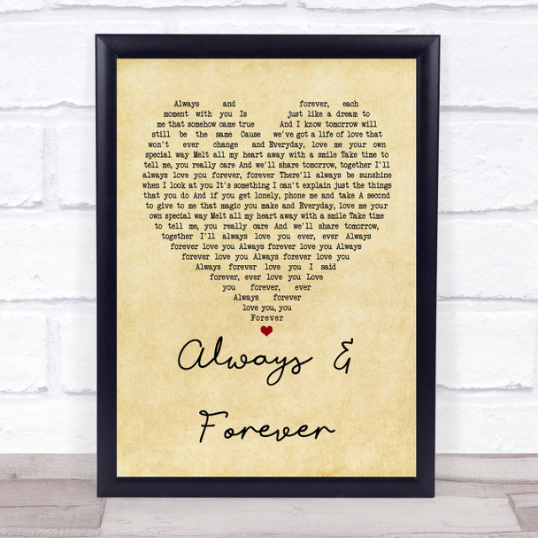 Heatwave Always And Forever Vintage Heart Song Lyric Quote Print