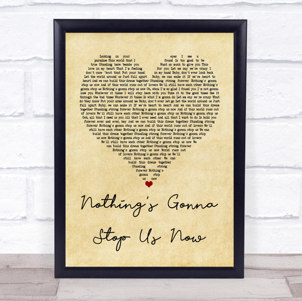 Jefferson Starship Nothing's Gonna Stop Us Now Vintage Heart Song Lyric Print