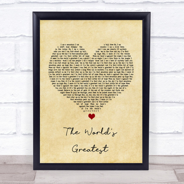 R Kelly The World's Greatest Vintage Heart Song Lyric Quote Print