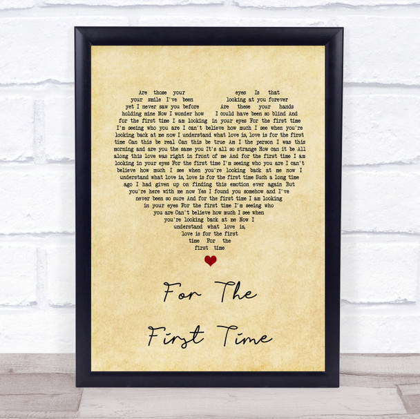 Rod Stewart For The First Time Vintage Heart Song Lyric Quote Print