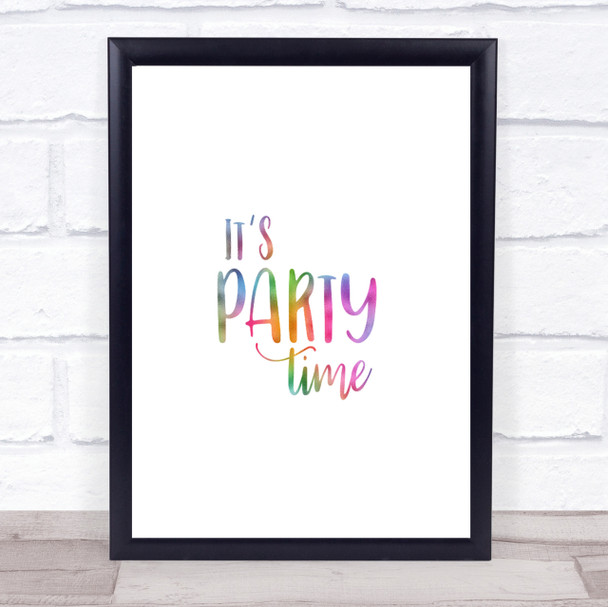 Party Time Rainbow Quote Print