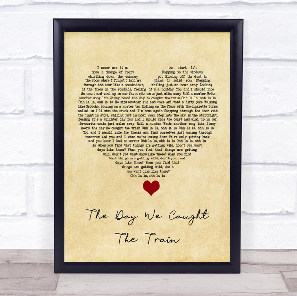 Ocean Colour Scene The Day We Caught The Train Vintage Heart Song Lyric Print