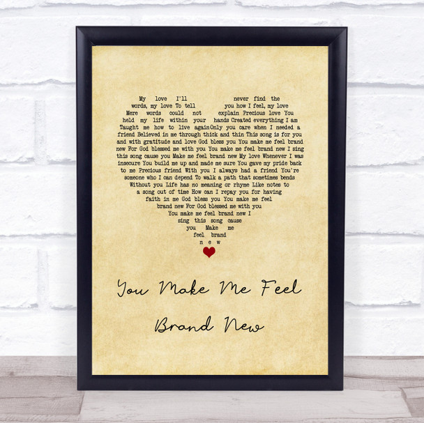 The Stylistics You Make Me Feel Brand New Vintage Heart Song Lyric Print