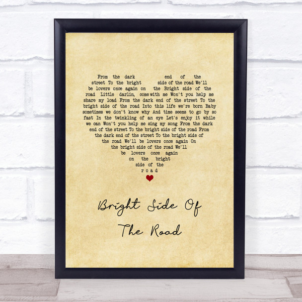 Van Morrison Bright Side Of The Road Vintage Heart Song Lyric Print