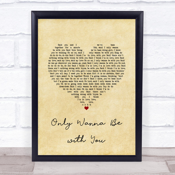 Samm Henshaw Only Wanna Be with You Vintage Heart Song Lyric Print