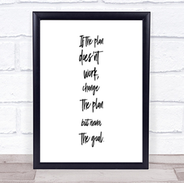 Plan Doesn't Work Quote Print Poster Typography Word Art Picture