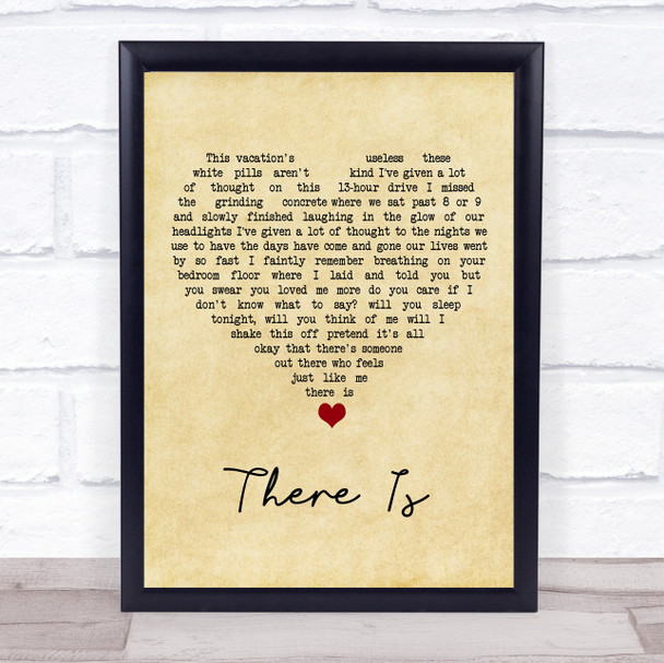 Boxcar Racer There Is Vintage Heart Song Lyric Print Boxcar Racer There Is Vintage Heart Song Lyric Print