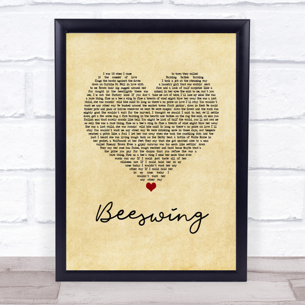 Christy Moore Beeswing Vintage Heart Song Lyric Print
