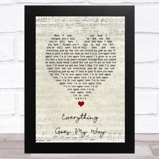 Metronomy Everything Goes My Way Vintage Heart Song Lyric Music Art Print