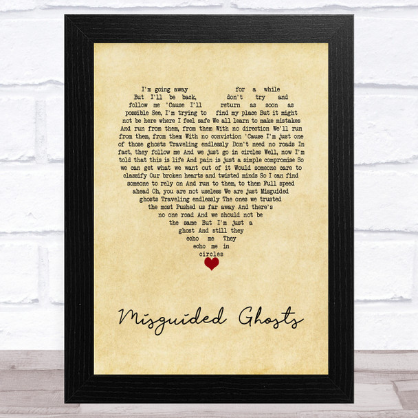 Paramore Misguided Ghosts Vintage Heart Song Lyric Music Art Print