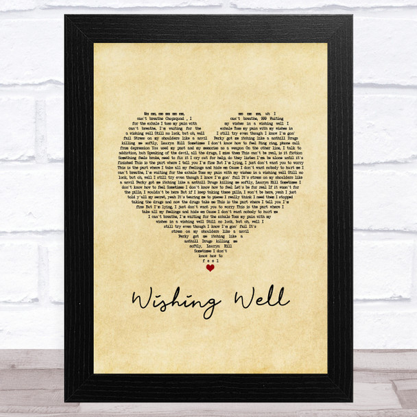 Juice WRLD Wishing Well Vintage Heart Song Lyric Music Art Print