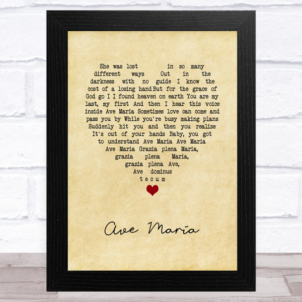 Beyonc?® Ave Maria Vintage Heart Song Lyric Music Art Print