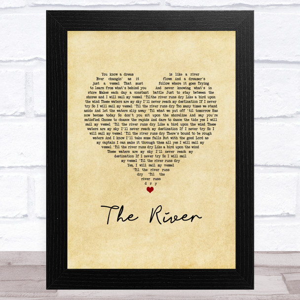 Garth Brooks The River Vintage Heart Song Lyric Music Art Print