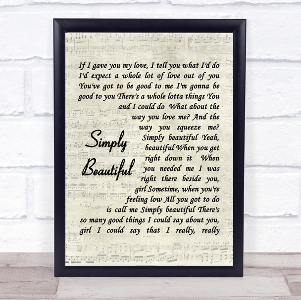 Simply Beautiful Al Green Script Quote Song Lyric Print