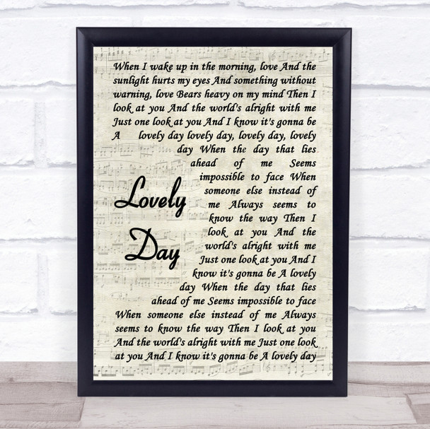 Bill Withers Lovely Day Vintage Script Song Lyric Quote Print