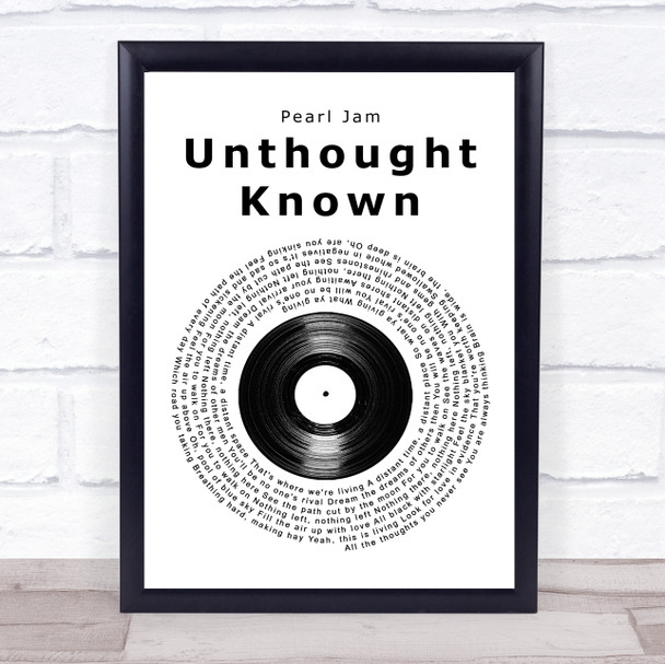 Pearl Jam Unthought Known Vinyl Record Song Lyric Print