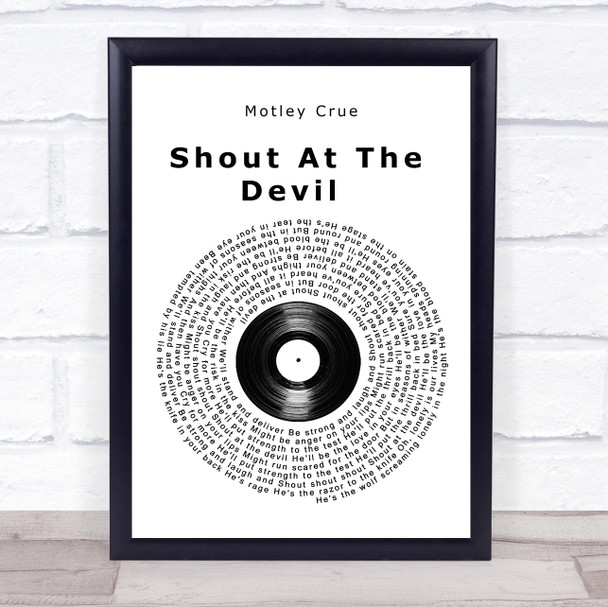 Motley Crue Shout At The Devil Vinyl Record Song Lyric Wall Art Print