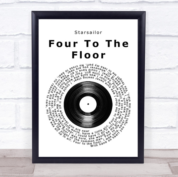 Starsailor Four To The Floor Vinyl Record Song Lyric Wall Art Print