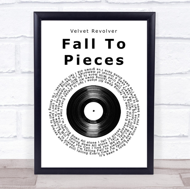 Velvet Revolver Fall To Pieces Vinyl Record Song Lyric Wall Art Print