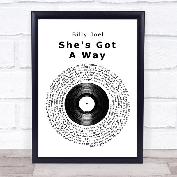 Billy Joel She's Got A Way Vinyl Record Song Lyric Quote Print