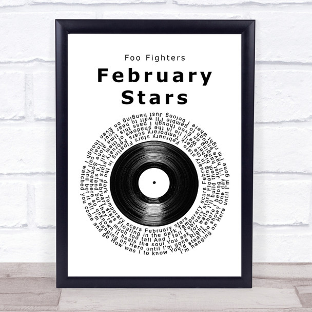 Foo Fighters February Stars Vinyl Record Song Lyric Quote Print