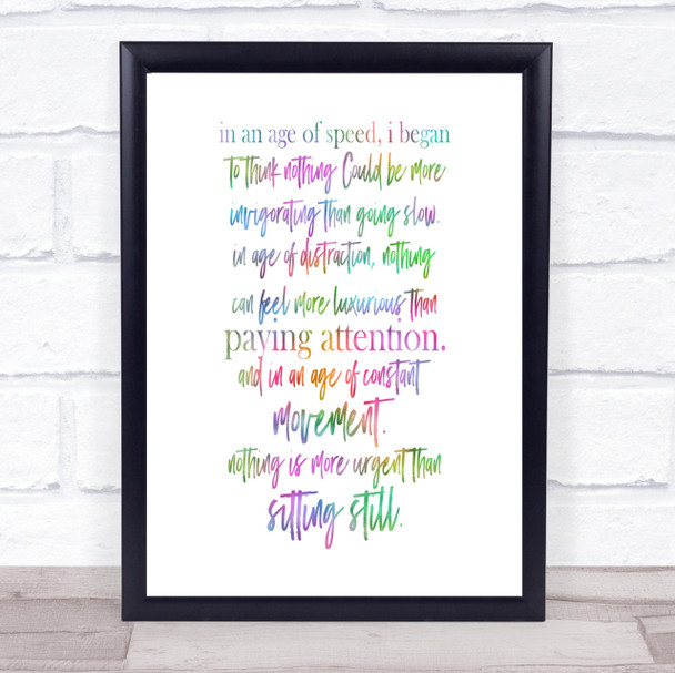 Age Of Speed Rainbow Quote Print