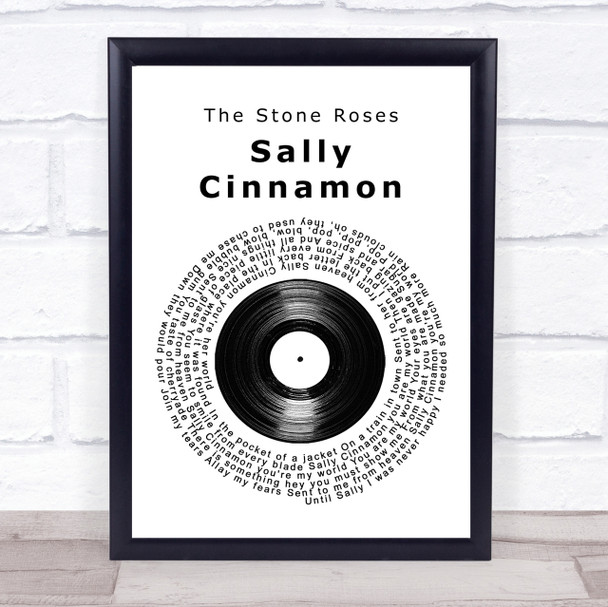 The Stone Roses Sally Cinnamon Vinyl Record Song Lyric Quote Print