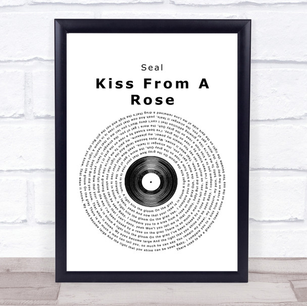 Seal Kiss From A Rose Vinyl Record Song Lyric Quote Print