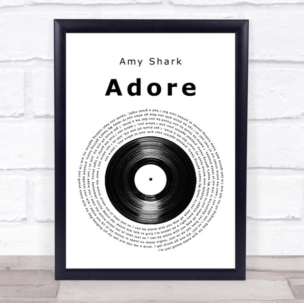 Amy Shark Adore Vinyl Record Song Lyric Quote Print Amy Shark Adore Vinyl Record Song Lyric Quote Print