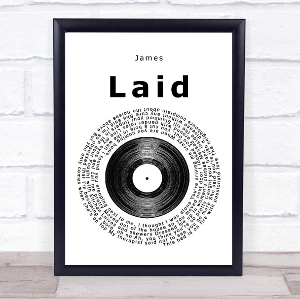 James Laid Vinyl Record Song Lyric Print