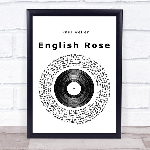 Paul Weller English Rose Vinyl Record Song Lyric Print