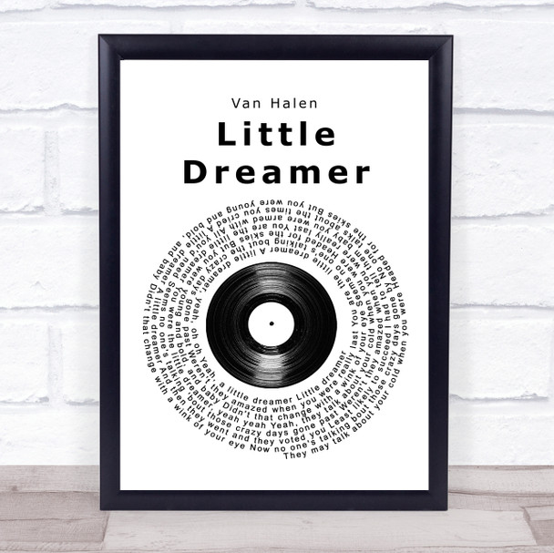 Van Halen Little Dreamer Vinyl Record Song Lyric Print