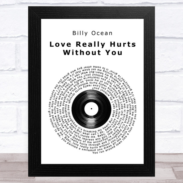 Billy Ocean Love Really Hurts Without You Vinyl Record Song Lyric Music Art Print