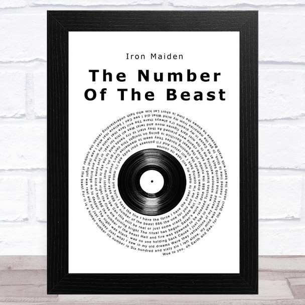 Iron Maiden The Number Of The Beast Vinyl Record Song Lyric Music Art Print