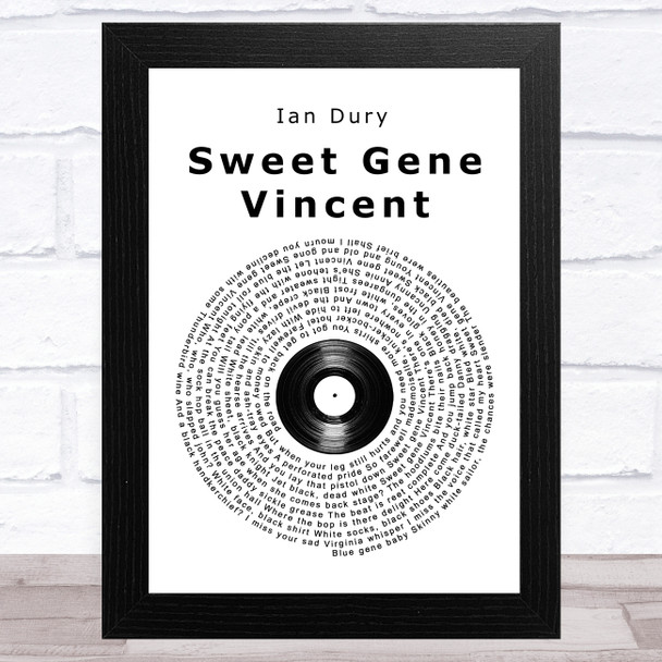 Ian Dury Sweet Gene Vincent Vinyl Record Song Lyric Music Art Print