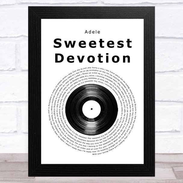 Adele Sweetest Devotion Vinyl Record Song Lyric Music Art Print
