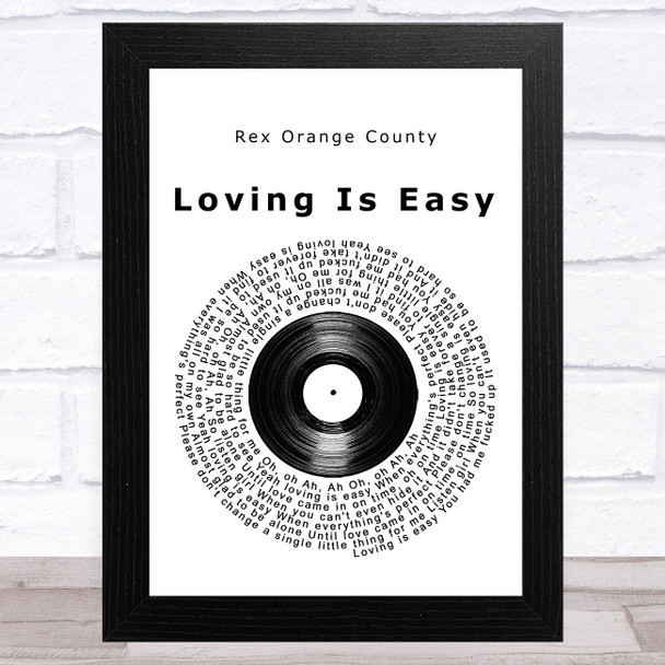 Rex Orange County Loving Is Easy Vinyl Record Song Lyric Music Art Print