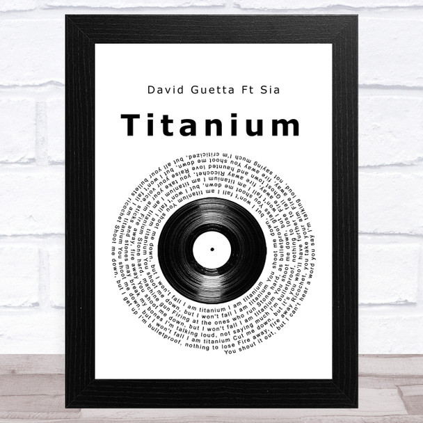 David Guetta Ft Sia Titanium Vinyl Record Song Lyric Music Art Print