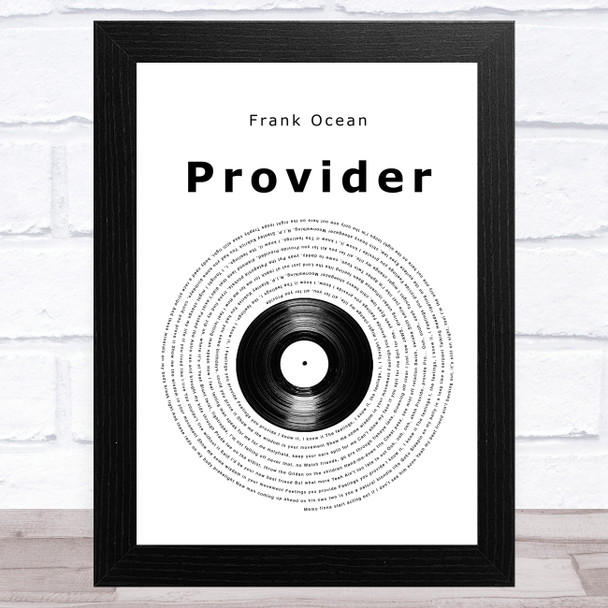 Frank Ocean Provider Vinyl Record Song Lyric Music Art Print