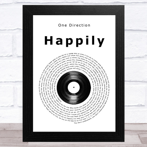 One Direction Happily Vinyl Record Song Lyric Music Art Print