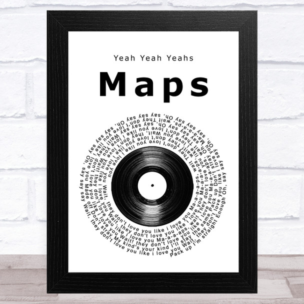 Yeah Yeah Yeahs Maps Vinyl Record Song Lyric Music Art Print