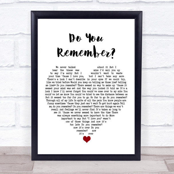 Phil Collins Do You Remember White Heart Song Lyric Quote Music Print