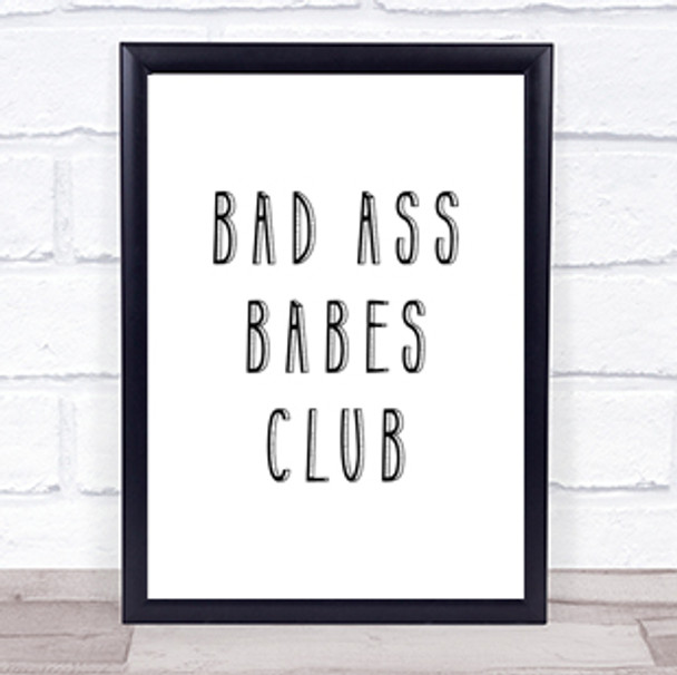 Babes Club Quote Print Poster Typography Word Art Picture Babes Club Quote Print Poster Typography Word Art Picture