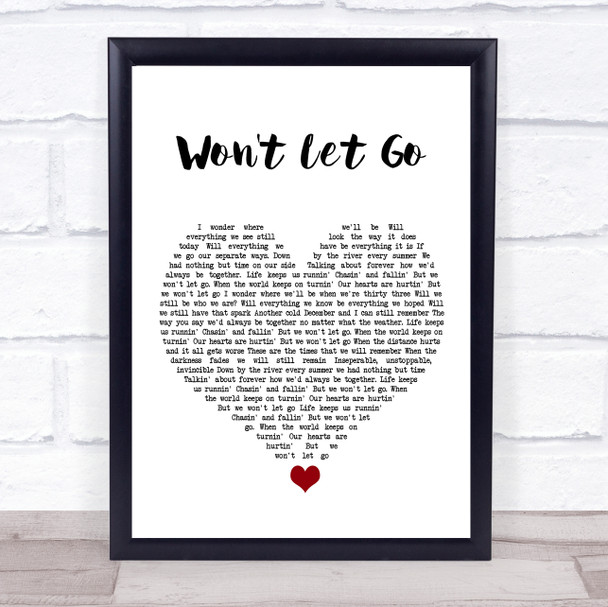 Black Stone Cherry Won't Let Go White Heart Song Lyric Quote Music Print