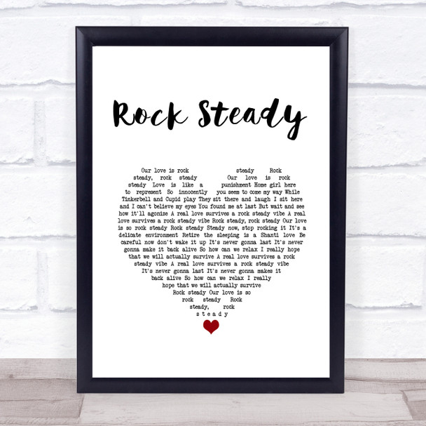 No Doubt Rock Steady White Heart Song Lyric Quote Music Print