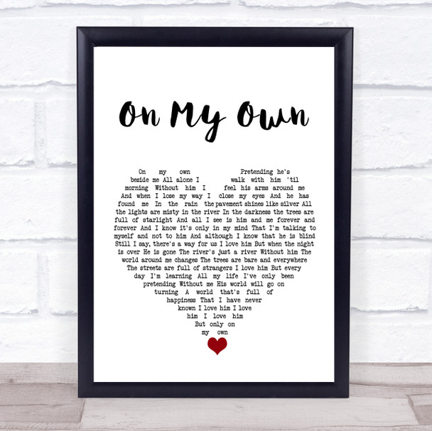 Les Mis?®rables On My Own White Heart Song Lyric Quote Music Print