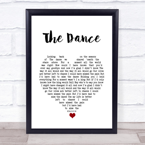 Garth Brooks The Dance White Heart Song Lyric Quote Music Print