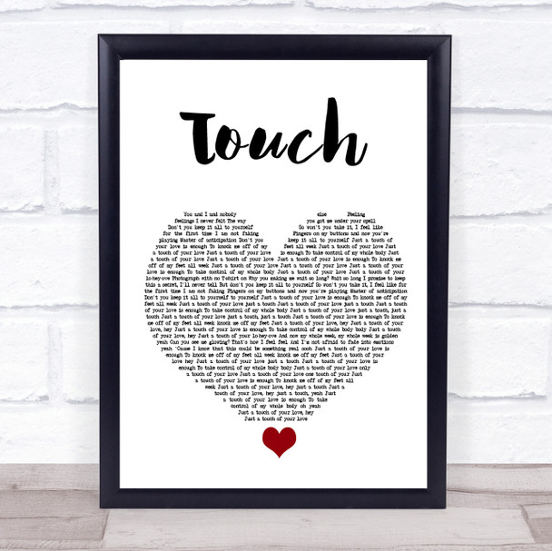 Little Mix Touch White Heart Song Lyric Quote Music Print