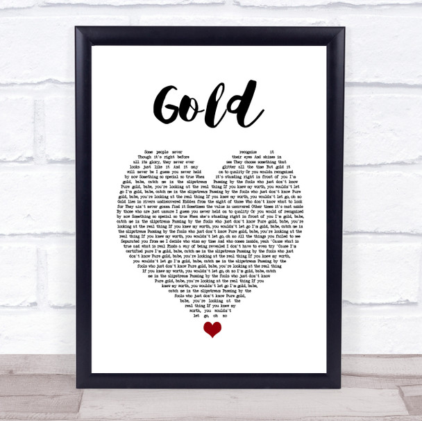 Beverley Knight Gold White Heart Song Lyric Quote Music Print