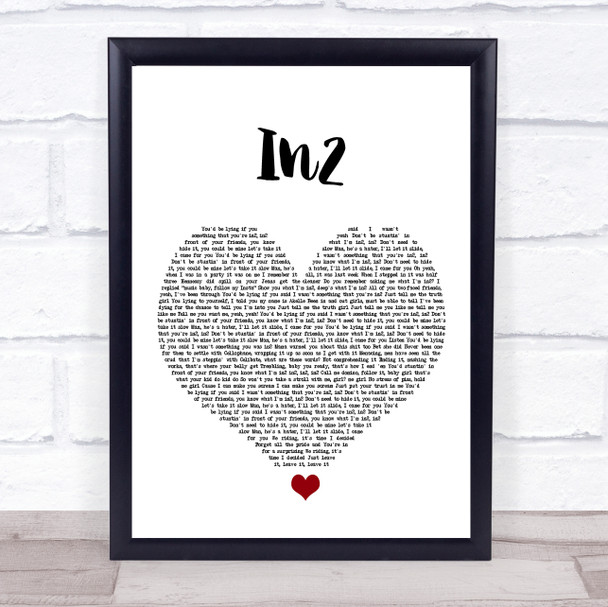 WSTRN In2 White Heart Song Lyric Quote Music Print